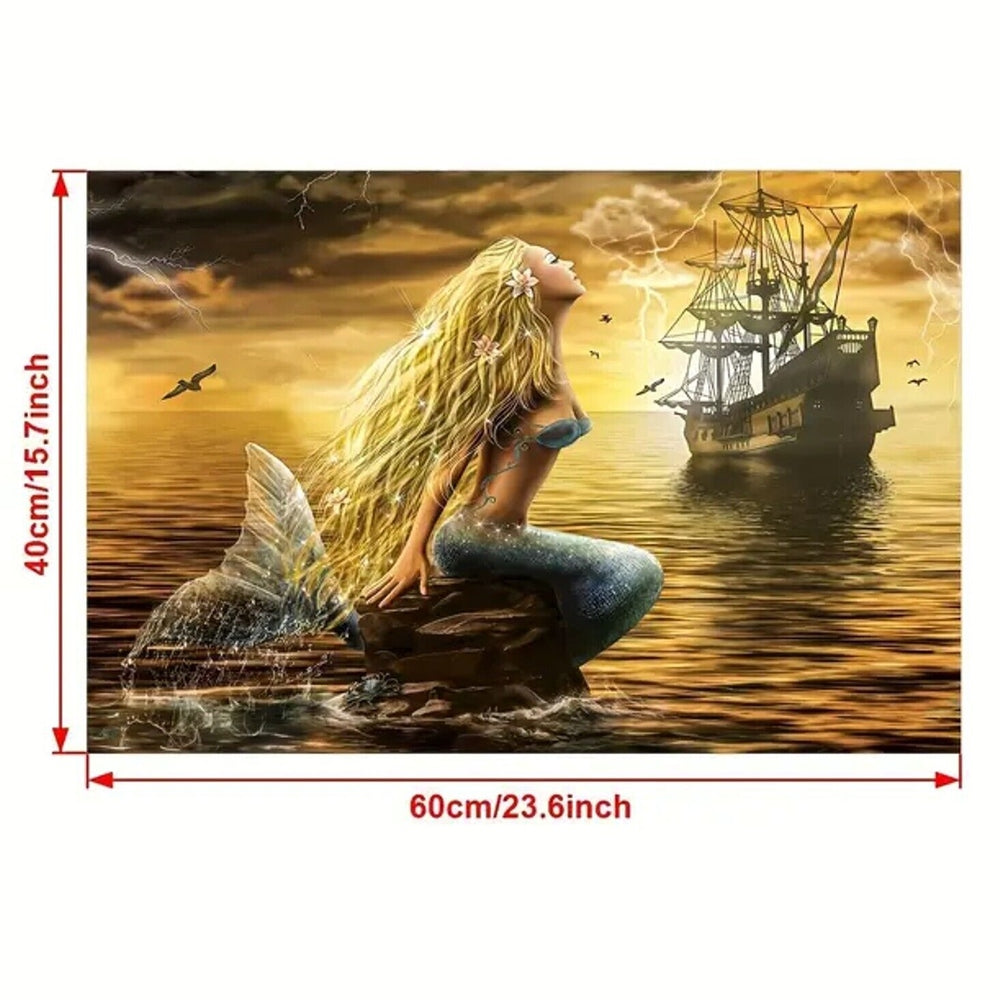 Modern Art Vibrant Stunning Scenic Mermaid Canvas Print 11.8" x 15.7" Home & Garden:Home Décor:Posters & Prints Style Your Walls